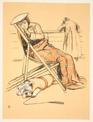 私の悲惨な愛人、「ゲイ犬、愚かな年の物語」アルディン、セシルチャールズウィンザー（1870-1935）は、ウィリアムハイネマン、1905年に出版しました。図、第1版、チョークとクレヨン